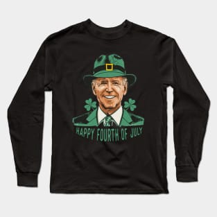 Biden St. Patty's Confused Happy Fourth Long Sleeve T-Shirt